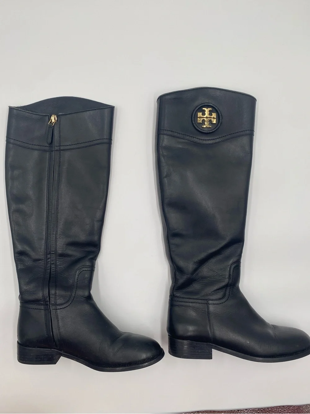 Tory Burch Ashlyn Black Leather Riding Boots Size 5.5 EUC